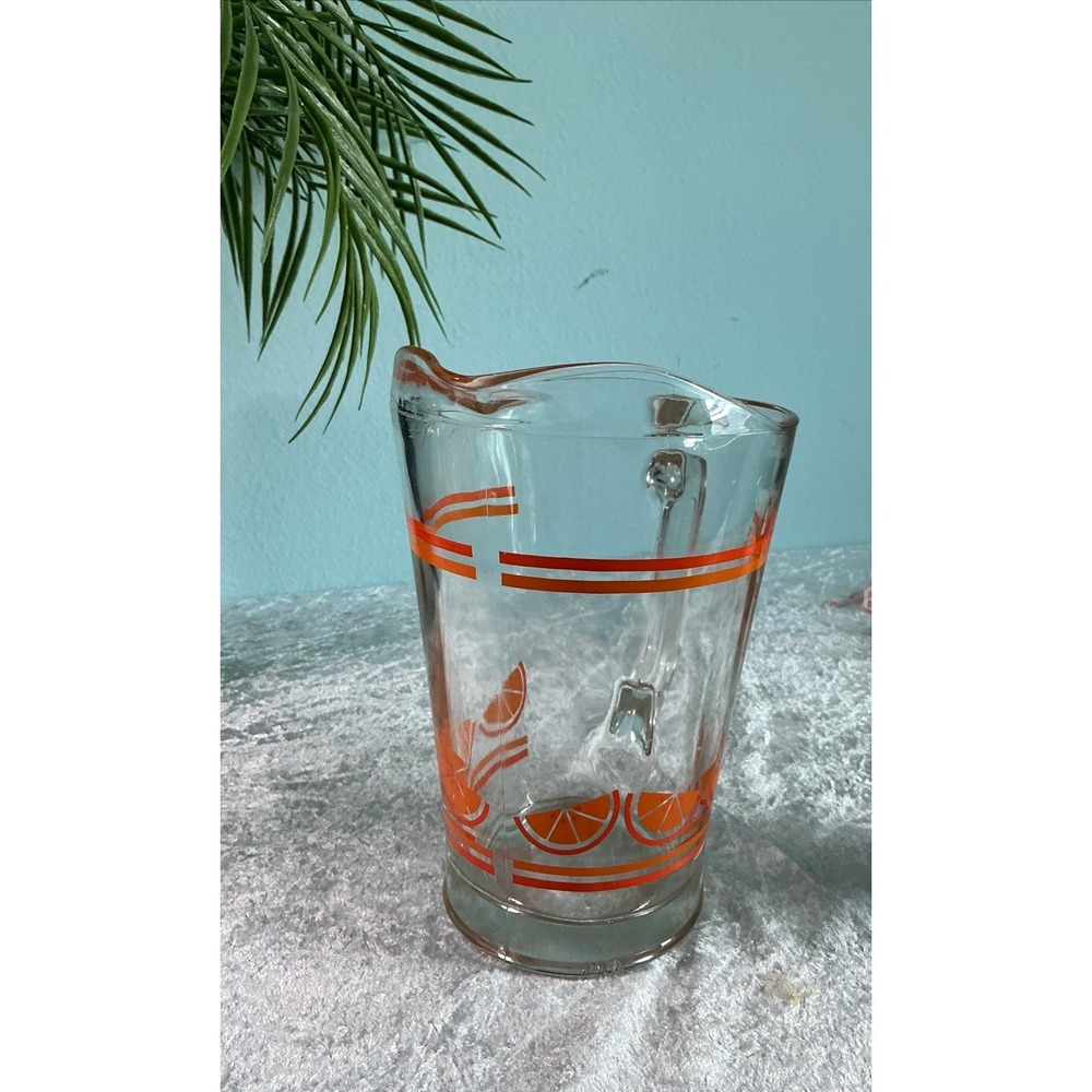 VTG  MCM Libbey Glassware Crisa Pitcher Orange Juice Glass  50's Style Fruit - Picture 4 of 9
